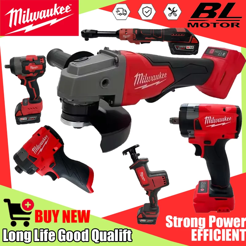 Power Tools Kit Set - Milwaukee 18V Cordless Tools: Impact Wrench,
