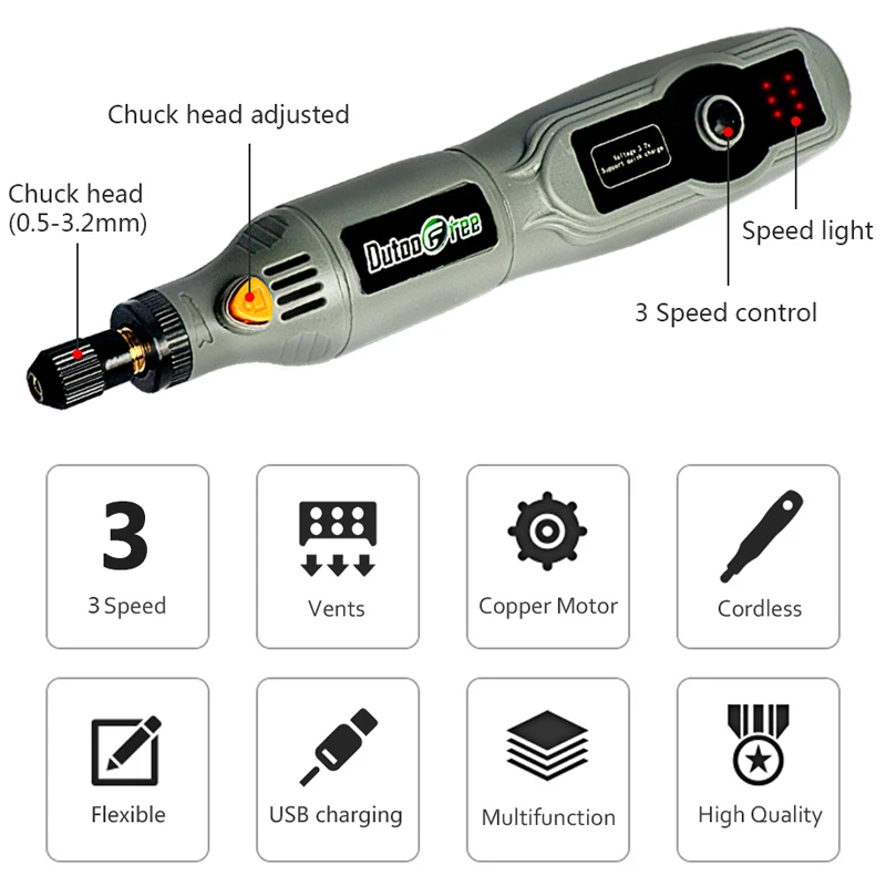 USB Cordless 3 Speed Mini Dril – Power Tools Book Bewertung und Preis