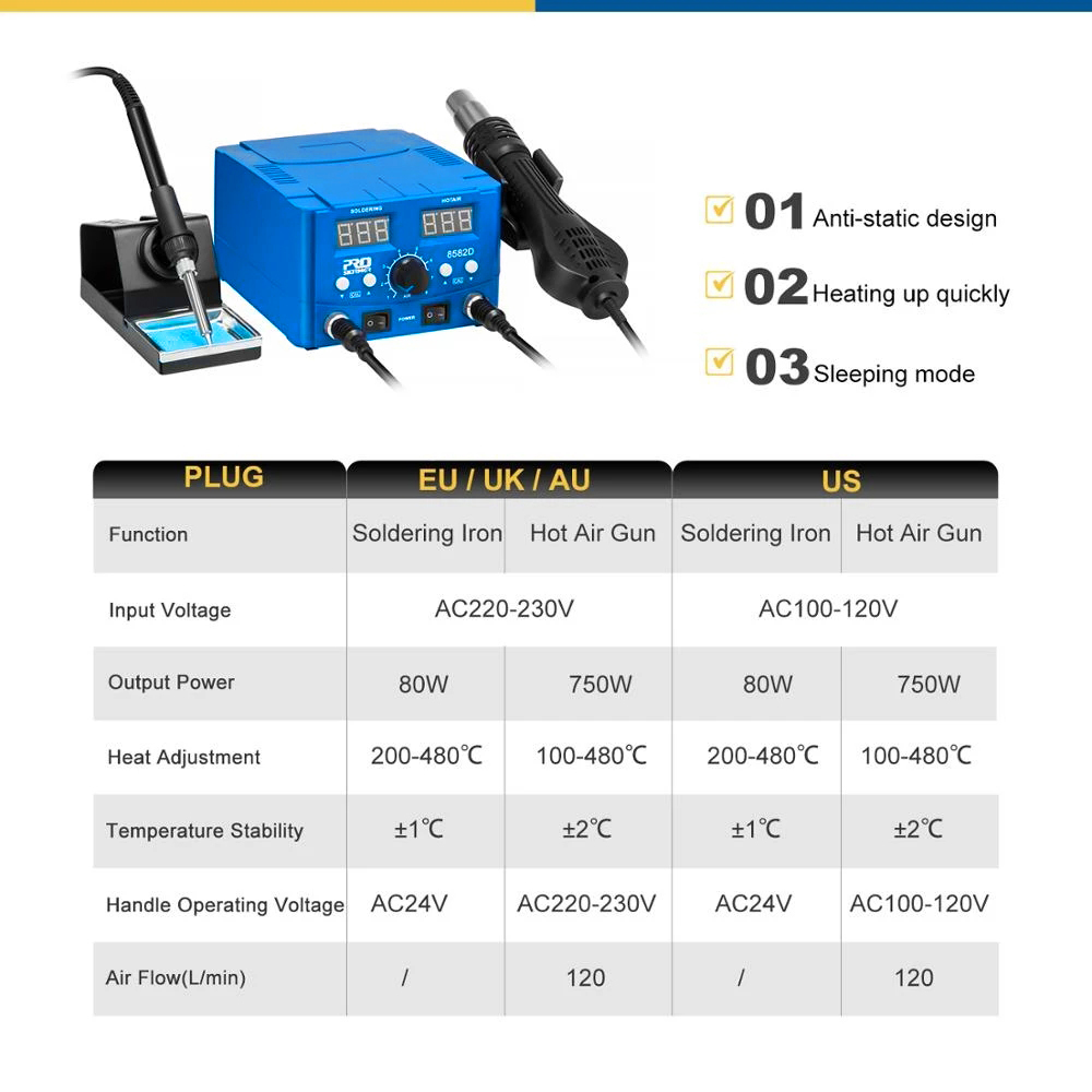 800W 2 IN 1 SMD Soldering Stat – Power Tools Station Bewertung und Preis